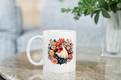 Floral Chicken Watercolor Sublimation Clipart Product Image 7