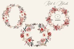 Watercolor Red and Blush Flowers Clipart Set Product Image 6