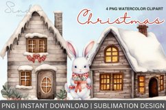 Cute Christmas Watercolor Clipart Sublimation Product Image 1