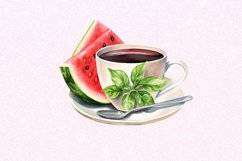Watermelon Coffee Cup Watercolor Sublimation Clipart Product Image 3