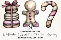 Watercolor ClipArt - Christmas Bakery PNG Product Image 1