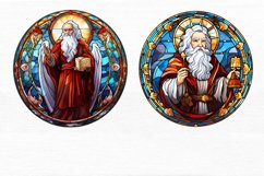 Stained Glass Painting of Santa Claus Watercolor Clipart Product Image 2