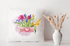 Watercolor Spring flowers, Bouquet flowers Product Image 5