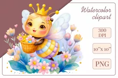 Cute watercolor bee - perfect for your project! This gentle drawing will add playfulness and charm to your design. Use it for creating cards, web design, and much more