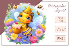 Cute watercolor bee - perfect for your project! This gentle drawing will add playfulness and charm to your design. Use it for creating cards, web design, and much more