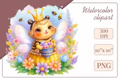 Cute watercolor bee - perfect for your project! This gentle drawing will add playfulness and charm to your design. Use it for creating cards, web design, and much more