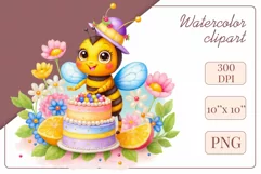 Cute watercolor bee - perfect for your project! This gentle drawing will add playfulness and charm to your design. Use it for creating cards, web design, and much more