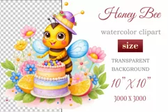 Cute watercolor bee - perfect for your project! This gentle drawing will add playfulness and charm to your design. Use it for creating cards, web design, and much more