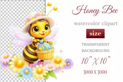 Cute watercolor bee - perfect for your project! This gentle drawing will add playfulness and charm to your design. Use it for creating cards, web design, and much more