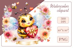 Cute watercolor bee - perfect for your project! This gentle drawing will add playfulness and charm to your design. Use it for creating cards, web design, and much more. #watercolorclipart #bee #drawing