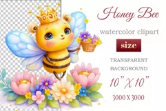 Cute watercolor bee - perfect for your project! This gentle drawing will add playfulness and charm to your design. Use it for creating cards, web design, and much more