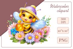 Cute watercolor bee - perfect for your project! This gentle drawing will add playfulness and charm to your design. Use it for creating cards, web design, and much more