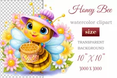 Cute watercolor bee - perfect for your project! This gentle drawing will add playfulness and charm to your design. Use it for creating cards, web design, and much more
