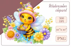 Cute watercolor bee - perfect for your project! This gentle drawing will add playfulness and charm to your design. Use it for creating cards, web design, and much more