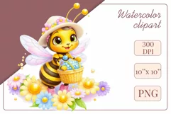 Cute watercolor bee - perfect for your project! This gentle drawing will add playfulness and charm to your design. Use it for creating cards, web design, and much more
