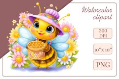 Cute watercolor bee - perfect for your project! This gentle drawing will add playfulness and charm to your design. Use it for creating cards, web design, and much more