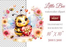 Cute watercolor bee - perfect for your project! This gentle drawing will add playfulness and charm to your design. Use it for creating cards, web design, and much more. #watercolorclipart #bee #drawing