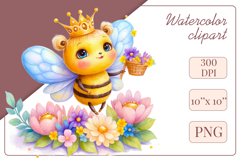 Cute watercolor bee - perfect for your project! This gentle drawing will add playfulness and charm to your design. Use it for creating cards, web design, and much more