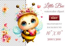 Cute watercolor bee - perfect for your project! This gentle drawing will add playfulness and charm to your design. Use it for creating cards, web design, and much more. #watercolorclipart #bee #drawing