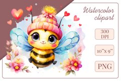 Cute watercolor bee - perfect for your project! This gentle drawing will add playfulness and charm to your design. Use it for creating cards, web design, and much more. #watercolorclipart #bee #drawing