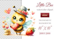 Cute watercolor bee - perfect for your project! This gentle drawing will add playfulness and charm to your design. Use it for creating cards, web design, and much more. #watercolorclipart #bee #drawing