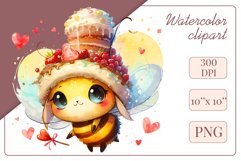 Cute watercolor bee - perfect for your project! This gentle drawing will add playfulness and charm to your design. Use it for creating cards, web design, and much more. #watercolorclipart #bee #drawing