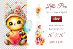 Cute watercolor bee - perfect for your project! This gentle drawing will add playfulness and charm to your design. Use it for creating cards, web design, and much more. #watercolorclipart #bee #drawing