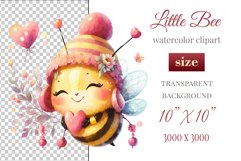 Cute watercolor bee - perfect for your project! This gentle drawing will add playfulness and charm to your design. Use it for creating cards, web design, and much more. #watercolorclipart #bee #drawing