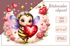 Cute watercolor bee - perfect for your project! This gentle drawing will add playfulness and charm to your design. Use it for creating cards, web design, and much more. #watercolorclipart #bee #drawing