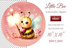 Cute watercolor bee - perfect for your project! This gentle drawing will add playfulness and charm to your design. Use it for creating cards, web design, and much more. #watercolorclipart #bee #drawing