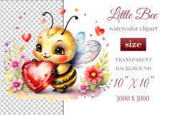 Cute watercolor bee - perfect for your project! This gentle drawing will add playfulness and charm to your design. Use it for creating cards, web design, and much more. #watercolorclipart #bee #drawing