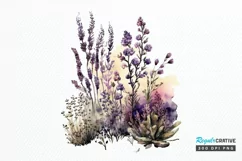 Watercolor Lavender Garden PNG Clipart Product Image 1