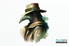 Watercolor Plague Doctor PNG Clipart Product Image 1