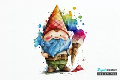 Watercolor Cute Gnome Autism PNG Clipart Product Image 1