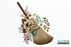 Watercolor Floral Brooms PNG Clipart Product Image 1