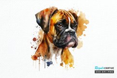 Watercolor Cute Boxer PNG Clipart Product Image 1