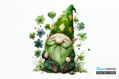 Watercolor St. Patricks Happy Green Gnome PNG Clipart Product Image 1