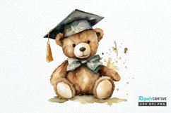 Watercolor Graduate Teddy Bear PNG Clipart Product Image 1