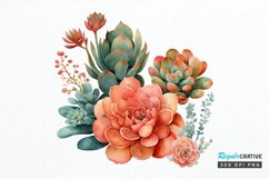 Watercolor Boho Succulents PNG Clipart Product Image 1
