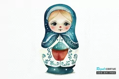 Watercolor Matryoshka Dolls PNG Clipart Product Image 1