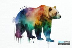 Watercolor Bear PNG Clipart Product Image 1