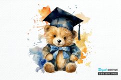 Watercolor Graduate Teddy Bear PNG Clipart Product Image 1