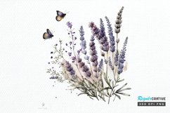 Watercolor Lavender Garden PNG Clipart Product Image 1