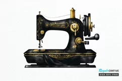 Watercolor Black and Gold Antique PNG Clipart Product Image 1