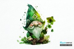 Watercolor St. Patricks Happy Green Gnome PNG Clipart Product Image 1