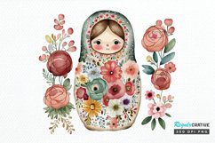 Watercolor Matryoshka Dolls PNG Clipart Product Image 1