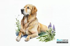 Watercolor Golden Dog PNG Clipart Product Image 1