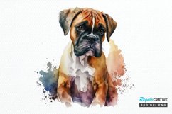 Watercolor Cute Boxer PNG Clipart Product Image 1