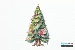 Watercolor Fairy Christmas Trees PNG Clipart Product Image 1