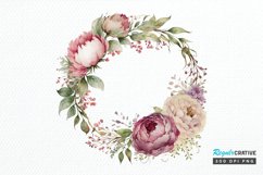 Watercolor Pink Peony Frames PNG Clipart Product Image 1